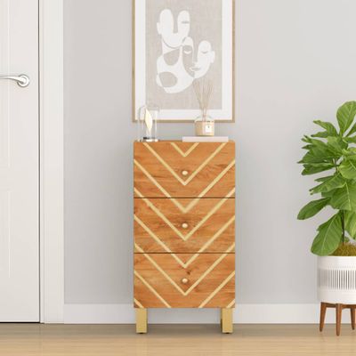 vidaXL Bočná skrinka hnedo-čierna 40x33,5x75 cm masívne mango