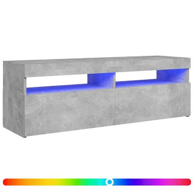 vidaXL TV skrinka s LED svetlami betónová sivá 120x35x40 cm