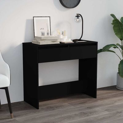 vidaXL Konzolový stolík čierny 89x41x76,5 cm oceľový