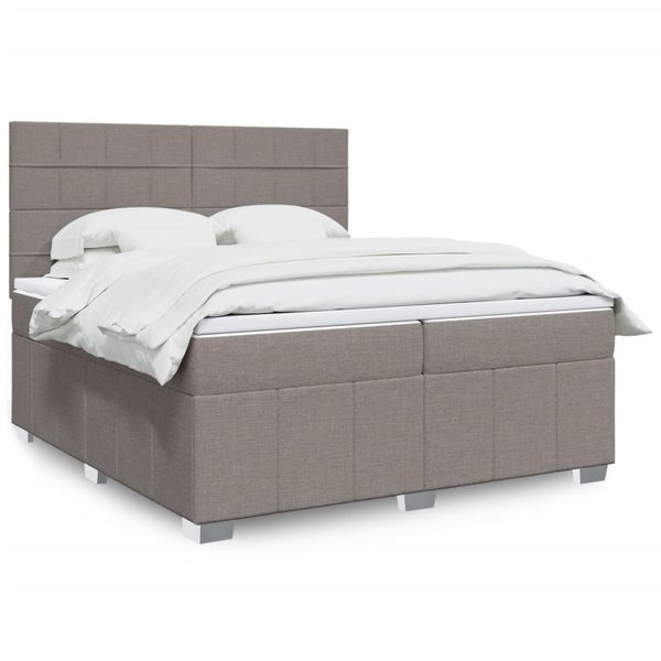 vidaXL Boxspring posteľ s matracom sivohnedý 200x200 cm látka