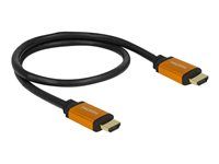 HDMI kábel - HDMI s kolíkmi (samec) do HDMI s kolíkmi (samec) - 50 cm - trojnásobne tienený - čierna, zlatá - podpora 8K