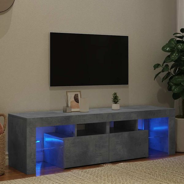 vidaXL TV skrinka s LED svetlami, betónovo sivá 140x36,5x40 cm