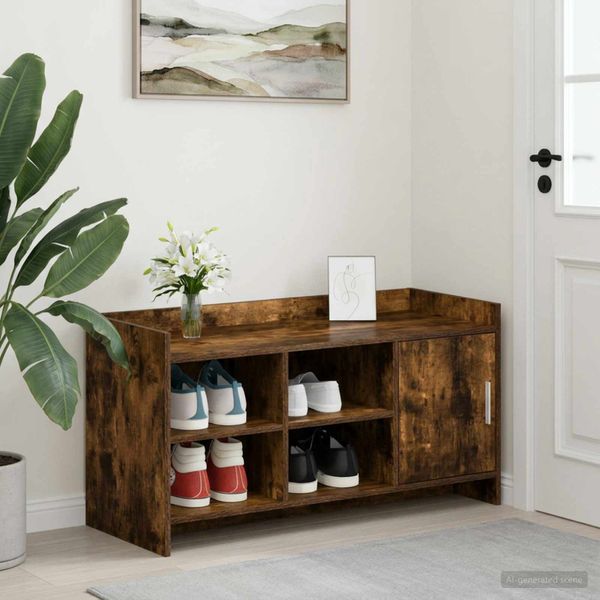 vidaXL Skriňa na topánky s úložiskom Dymový dub 100 x 39,5 x 51 cm