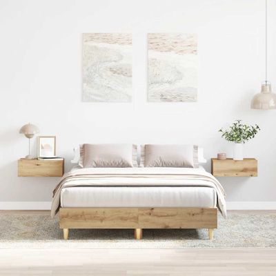 vidaXL Posteľný rám bez matraca dub artisan 140x200cm kompozitné drevo