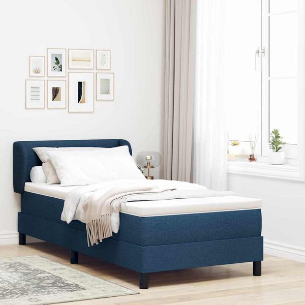 vidaXL Posteľ s pružinovým rámom Modrá 90 x 200 cm látka