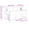 vidaXL Konferenčný stolík dymový dub 100x55x50 cm kompoz. drevo a kov