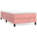 vidaXL Posteľný rám s boxspringom ružový 100x200 cm zamat