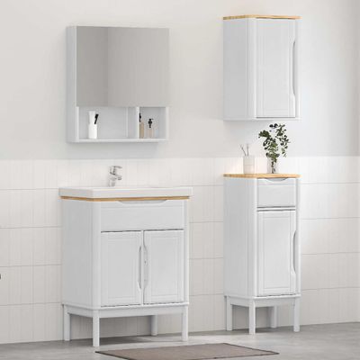 vidaXL Sada kúpeľňového nábytku so zásuvkou Nástenný FLORO 3 pcs Biela