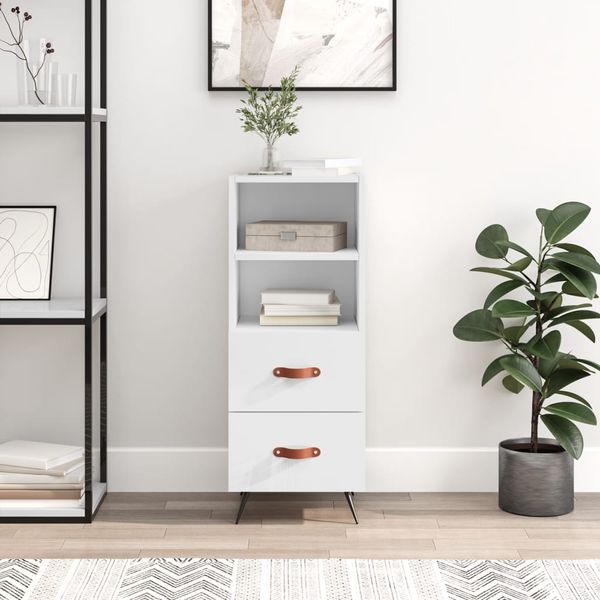 vidaXL Komoda lesklá biela 34,5x34x90 cm spracované drevo