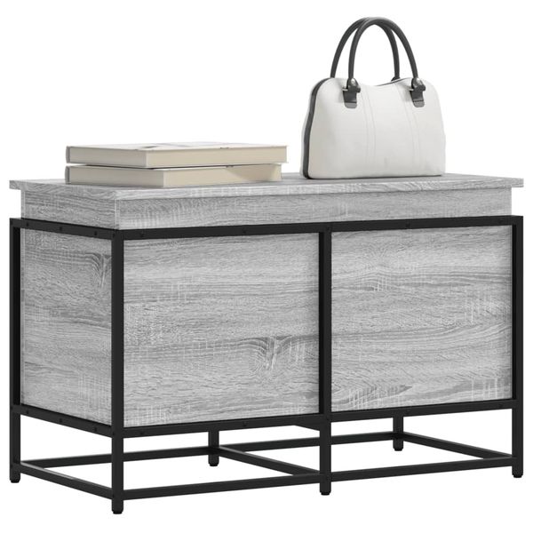 vidaXL Úložný box s vekom sivá sonoma 80x40x51,5 cm kompozitné drevo