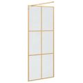 vidaXL Stena walk-in sprchy Zlatá 80 x 195 cm tvrdené sklo