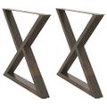 vidaXL Nohy k jedálenskému stolu 2 ks, prírodná oceľ, 90 x (72-73,3) cm, oceľ