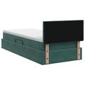 vidaXL Úložná posteľ s čelnou doskou Tmavozelená 100 x 200 cm Zamat