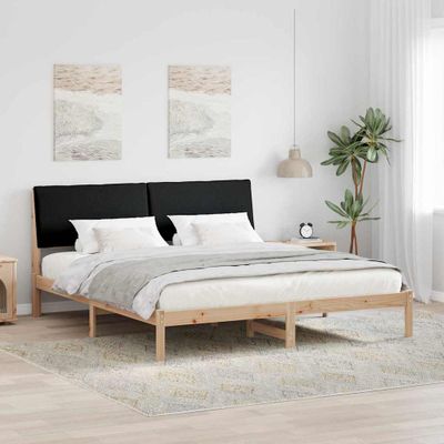 vidaXL Rám postele Hnedá a čierna 200 x 200 cm Borovicový masív