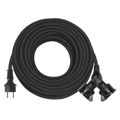 Predlžovací kábel EMOS P0603 spojka 20m / 2 zásuvky / čierny / guma / 230 V / 1,5 mm2