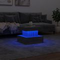 vidaXL Konferenčný stolík s LED svetlami sivý sonoma 50x50x40 cm