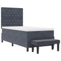 vidaXL Posteľ s pružinovým rámom Tmavo šedá 200 x 90 cm Zamat
