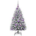 vidaXL Umelý Sklápací Vianočný Stromček 150 LED Zelená a biela 120 cm