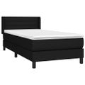 vidaXL Posteľný rám boxspring s matracom čierny 90x200 cm látka