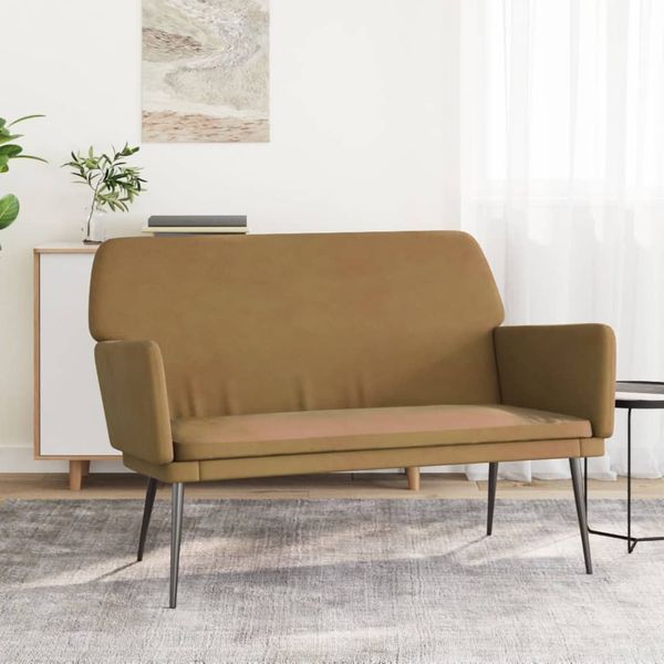 vidaXL Lavička hnedá 108x79x79 cm zamat