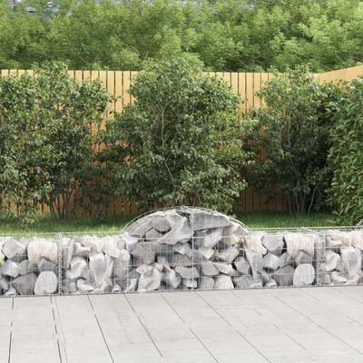 vidaXL Oblúkový gabionový kôš 15 ks 200x50x40/60 cm pozinkované železo
