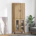 vidaXL Highboard Remeselný dub 69,5 x 34 x 180 cm Kompozitné drevo