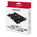 AXAGON RHD-435, kovový rámček pre 4x 2,5" alebo 2x 2,5" HDD/SSD a 1x 3,5" HDD do 5,25" pozície Rámček, interný, kovový, pre 4x 2,5" disk alebo 2x 2,5" + 1x 3,5" disk, do 5,25" pozície, čierny