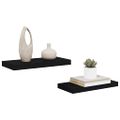 vidaXL Plávajúce nástenné police 2 ks, čierne 50x23,5x3,8 cm, MDF