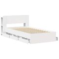 vidaXL Posteľový rám s úložným priestorom a čelom Biela 80 x 200 cm