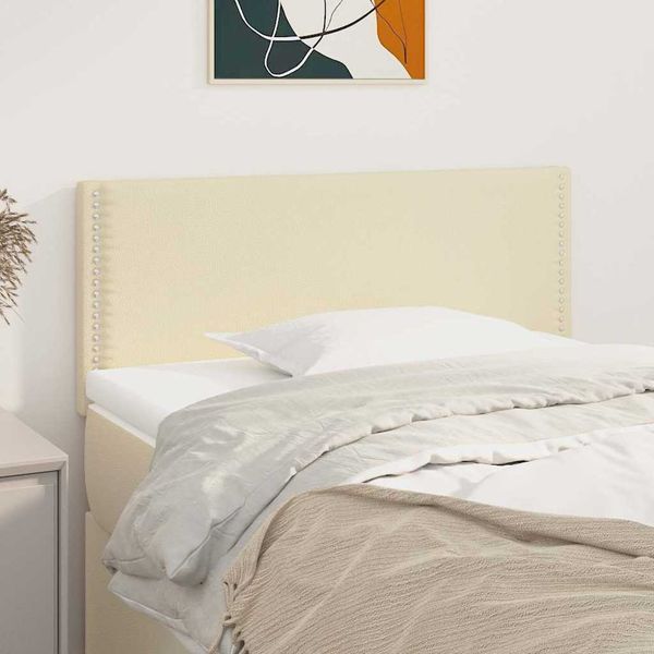 vidaXL Čelo postele krémové 90x5x78/88 cm umelá koža
