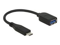USB adaptér - USB typ A (F) do USB-C (M) - USB 3.1 Gen 2 - 10 cm - čierna