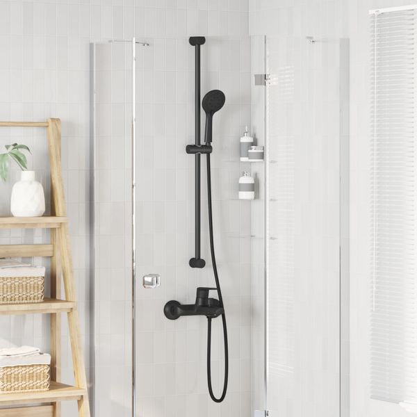 vidaXL Súprava sprchovej hlavice Čierna 150 cm Nehrdzavejúca oceľ