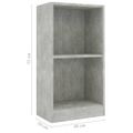 VidaXL Knižnica Concrete Grey 40x24x75 cm Engineered Wood