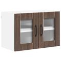 vidaXL Nástenný sklenený kabinet LUCCA Hnedý dub 60 x 31 x 40 cm