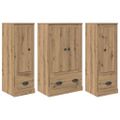 vidaXL Highboard 3 ks Remeselný dub 132 x 35,5 x 103,5 cm