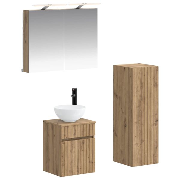 vidaXL Sada kúpeľňového nábytku 4 pcs Dub artisan