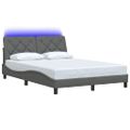 vidaXL Rám postele s LED bez matraca tmavosivá 120x200 cm látka