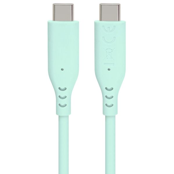 PremiumCord silikónový USB-C 60W, tyrkysový, 1.5m