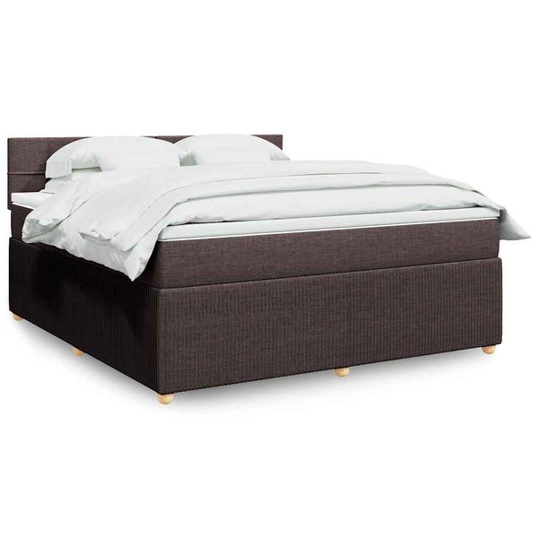 vidaXL Boxspring posteľ s matracom tmavohnedá 180x200 cm látka