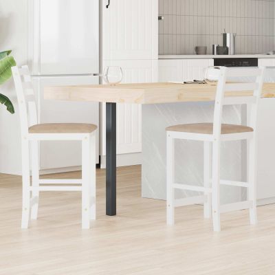 vidaXL Jedálenské stoličky 2 pcs Biela 40 x 47,5 x 99,5 cm