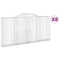 vidaXL Oblúkové gabionové koše 8 ks 300x30x140/160 cm pozink. železo