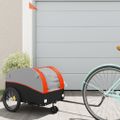 vidaXL Vozík za bicykel, čierno oranžový 30 kg, železo