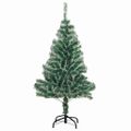 vidaXL Umelý vianočný stromček, snehom obalený, s LED svetlom 150 cm