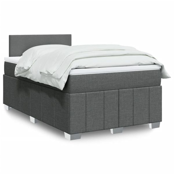 vidaXL Boxspring posteľ s matracom tmavosivý 120x200 cm látka