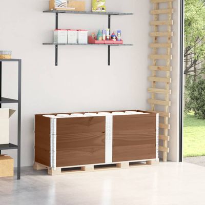 vidaXL Paletové ohrádky 3 ks hnedé 150x50 cm borovicový masív