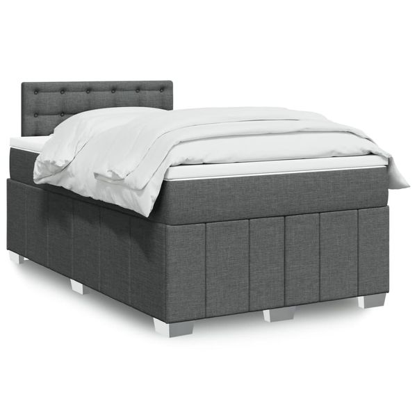 vidaXL Boxspring posteľ s matracom tmavosivý 120x200 cm látka