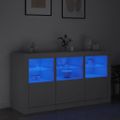 vidaXL Komoda s LED svetlami biela 123x37x67 cm