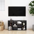 vidaXL Lavica na topánky lesklá čierna 103x30x55cm drevotrieska