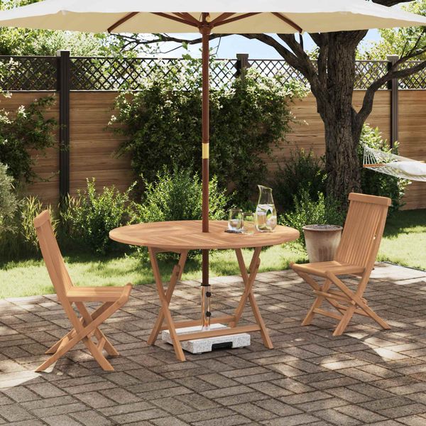 vidaXL Záhradný bistro set 3 pcs Prírodná Husté teakové drevo