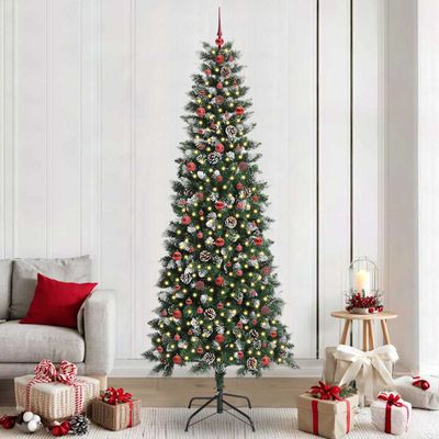 vidaXL Umelý vianočný stromček Zelená 240 cm PVC, plast a oceľ